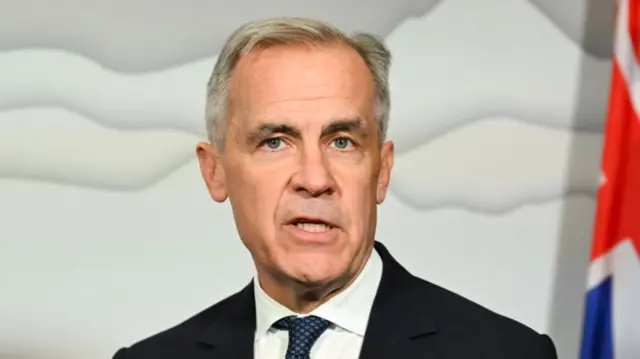 Prime Minister of Canada Mark Carney speaks during a bilateral meeting with Australian Prime Minister Anthony Albanese (not pictured) ahead of the G7 Leaders' Summit in Kananaskis, Alberta, Canada, 15 June 2025.
