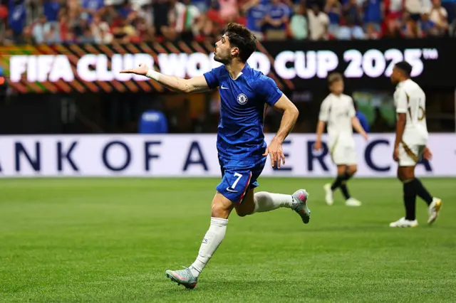 Pedro Neto of Chelsea FC celebrates his team's first goal