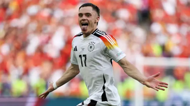 Florian Wirtz of Germany celebrates after scoring