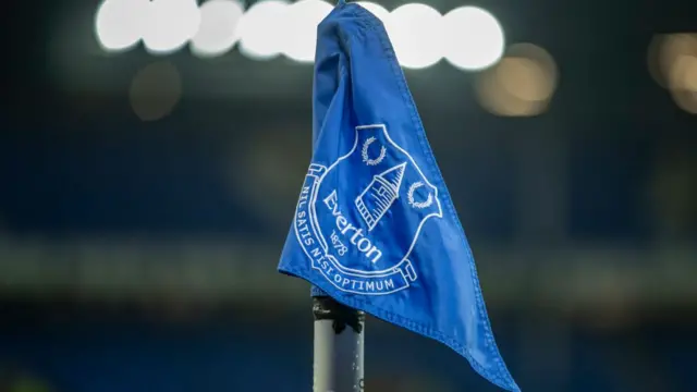 An Everton F.C. corner flag