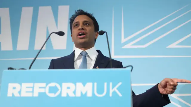 Former Reform UK Party chairman Zia Yusuf speaks at a press conference in London.