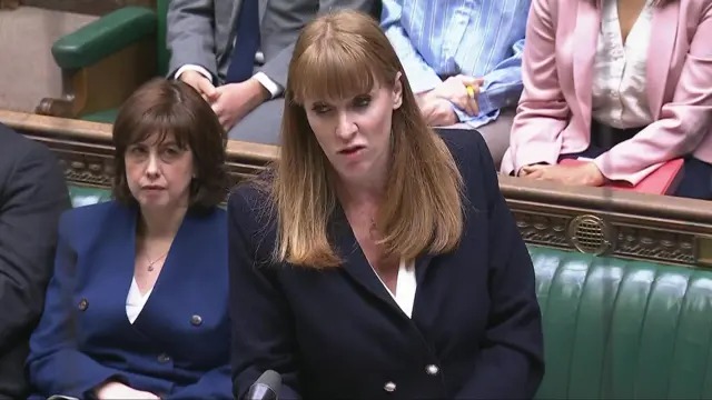 Deputy PM Angela Rayner speaks during Prime Minister's Questions