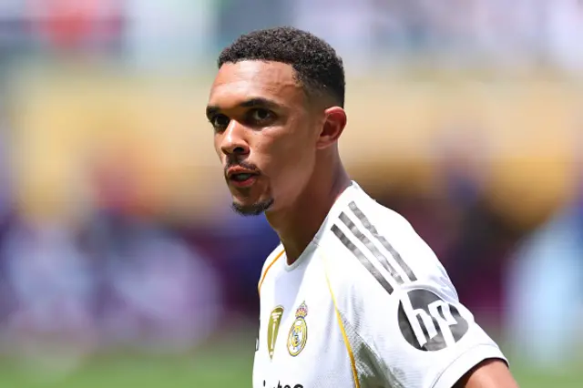 Trent Alexander-Arnold of Real Madrid looks on
