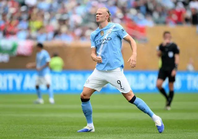 Erling Haaland of Manchester City reacts