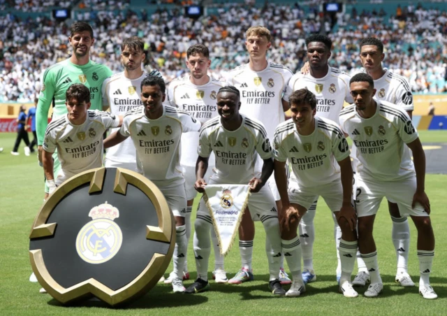 Real Madrid players pose for a team group photo