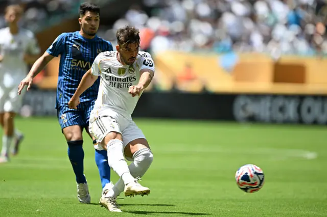 Raul Asencio shoots but fails to score