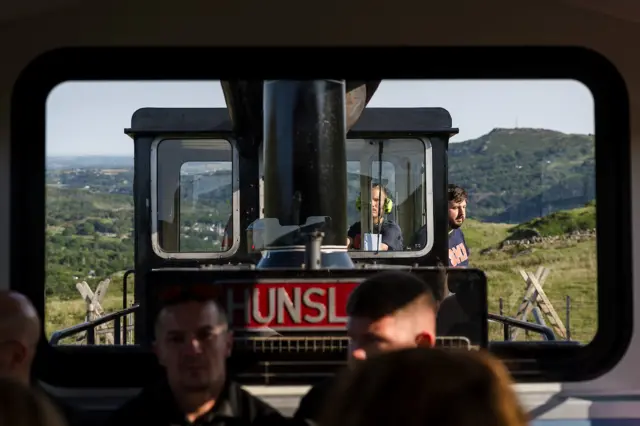 Media on the Snowdon Railway train