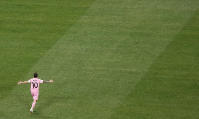 Inter Miami CF's Lionel Messi celebrates