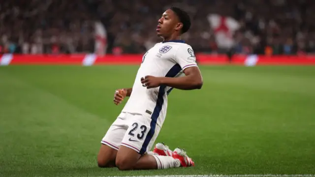 Lewis-Skelly celebrating