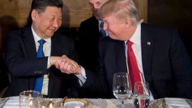 Trump pictured at dinner with Xi at Mar-a-Lago in 2017