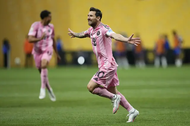Lionel Messi celebrates