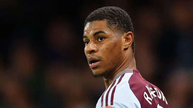 Marcus Rashford playing for Aston Villa