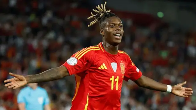 Nico Williams in action for Spain