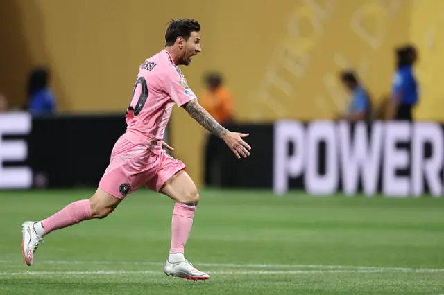 Lionel Messi of Inter Miami CF reacts