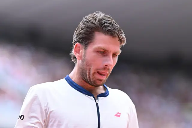 Cameron Norrie looking fustrated