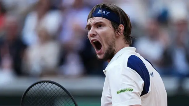 Alexander Bublik reacts