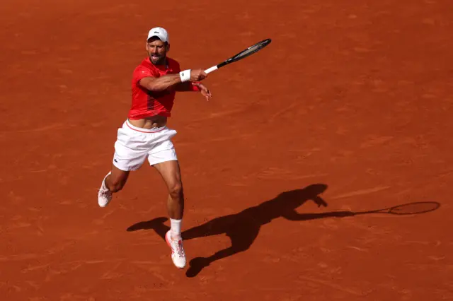 Novak Djokovic hitting the ball