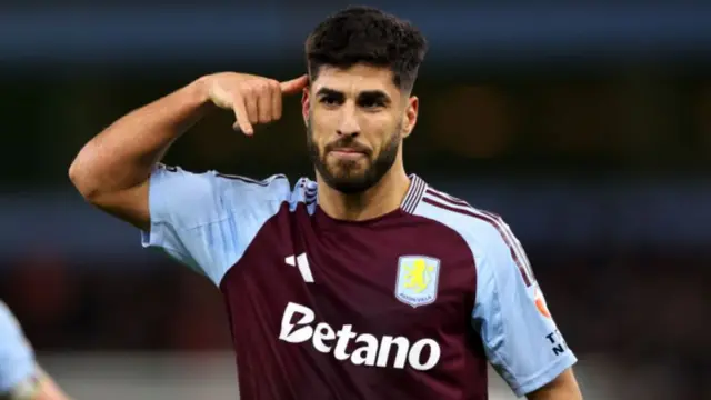 Marco Asensio of Aston Villa celebrates