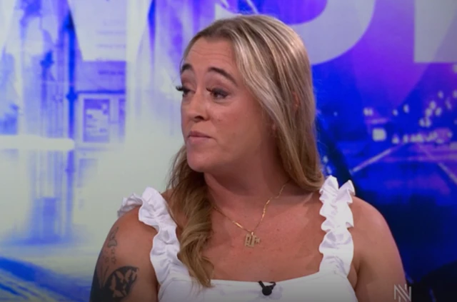 Chantelle pictured on the programme with no sleeves and a tattoo on her right arm