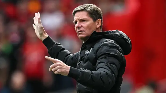 Crystal Palace's Austrian manager Oliver Glasner reacts
