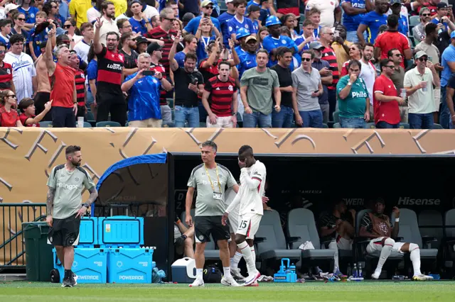 Jackson wipes his brow as he walks off the pitch
