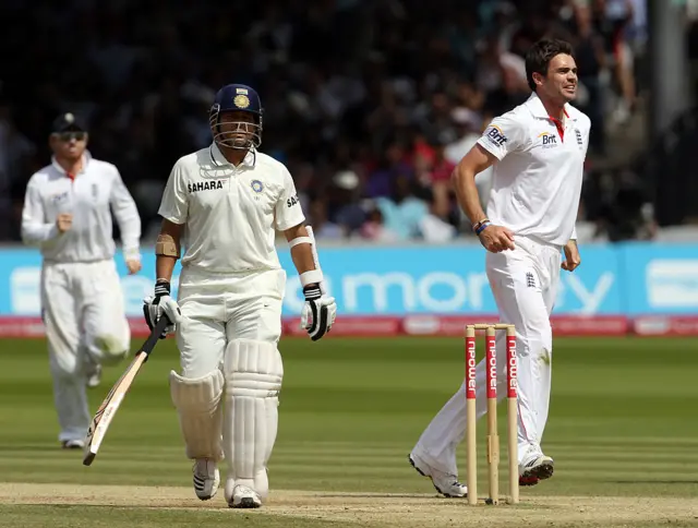 James Anderson and Sachin Tendulkar
