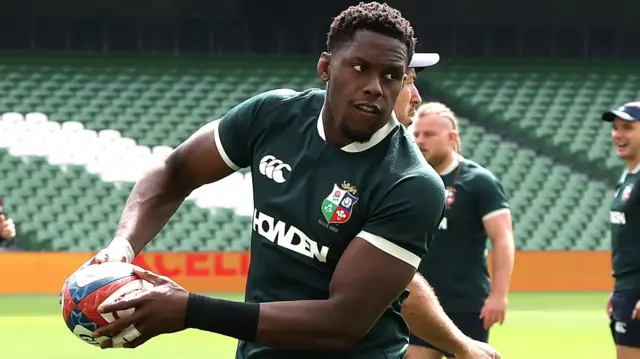Maro Itoje captains the British and Irish Lions against Argentina