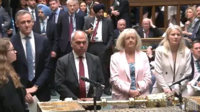 Tellers read out the results of the vote on Amendment 24 of the Assisted dying bill