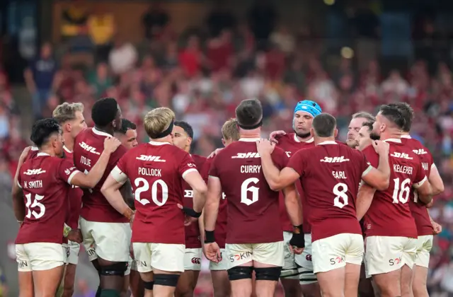 Lions huddle
