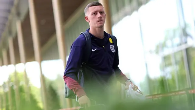 Jay Stansfield of England U21 arrives at St Georges Park