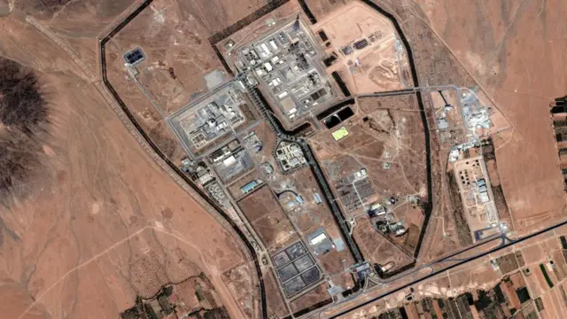A satellite image of a heavy water reactor.