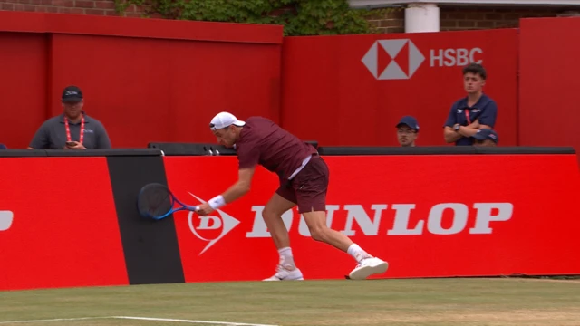 Draper collides with the advertising board