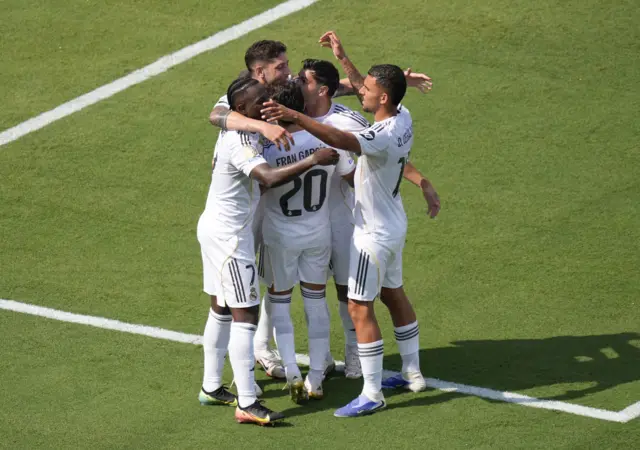 Real Madrid players celebrate