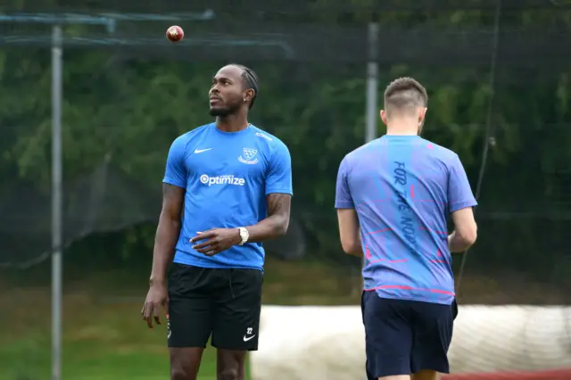 Jofra Archer in the nets