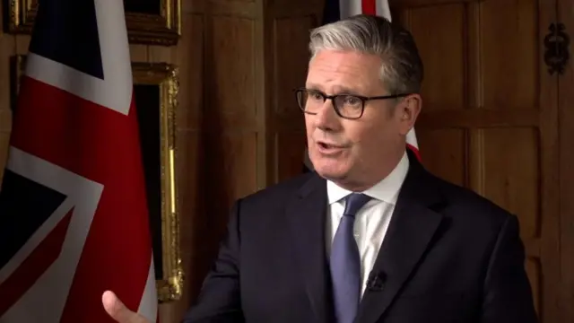 Keir Starmer, pictured earlier today