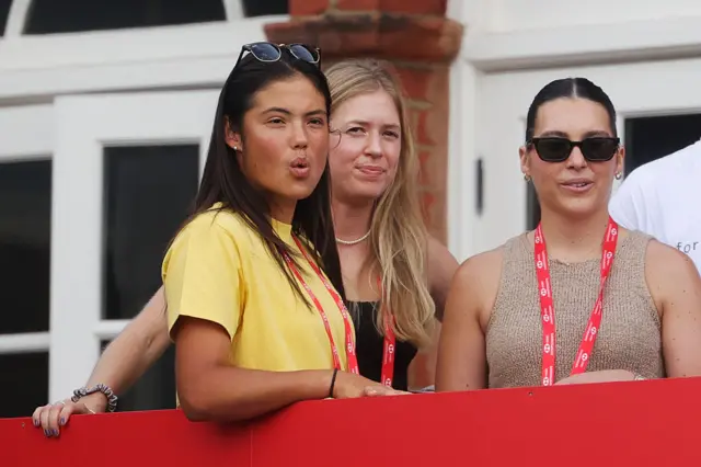 Emma Raducanu watching tennis at Queen's