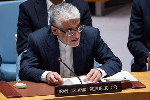 Iran's ambassador and permanent representative to the United Nations, Amir Saeid Iravani