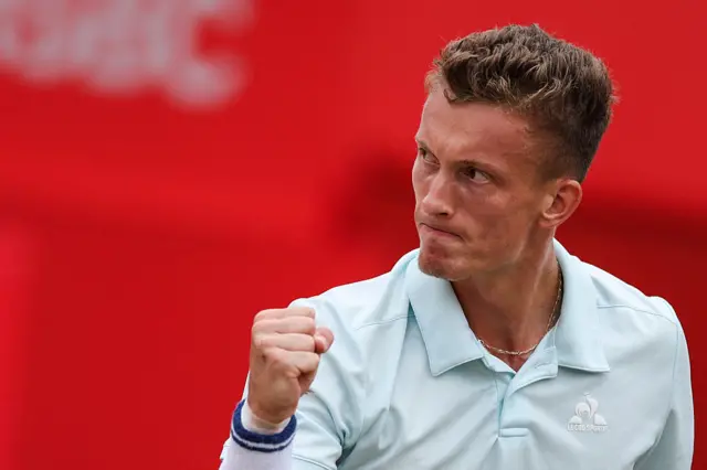 jiri lehecka celebrates