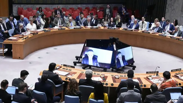 The UN room filled with diplomats