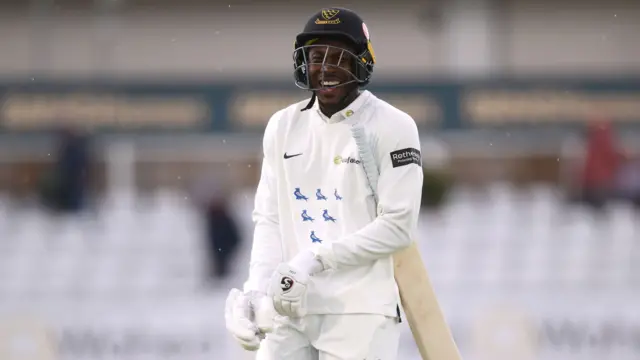 Jofra Archer coming out to bat for Sussex