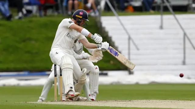 Ben Compton of Kent County Cricket Club hits a four