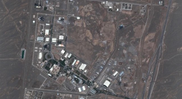 Maxar satellite imagery shows multiple buildings destroyed at the Natanz enrichment facility following recent airstrikes.