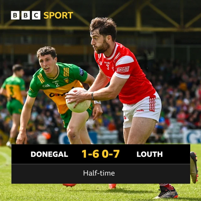 HT: Donegal 1-6 Louth 0-7