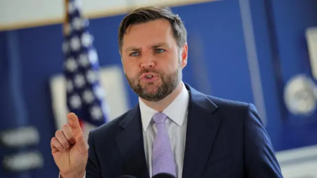 JD Vance points and gestures