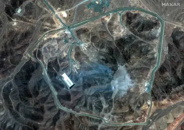 Craters are seen at Fordo in a satellite image