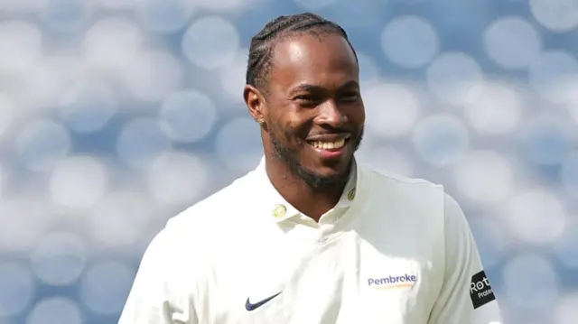A smiling Jofra Archer