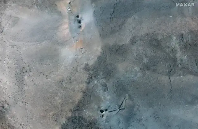Craters are seen at Fordo in a satellite image