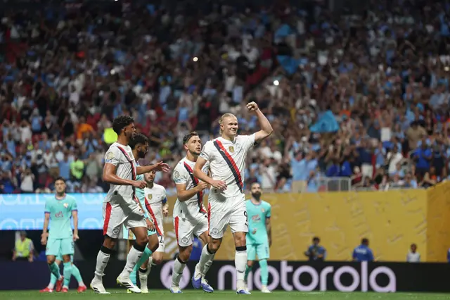 Erling Haaland celebrating after scoring for Manchester City at Club World Cup