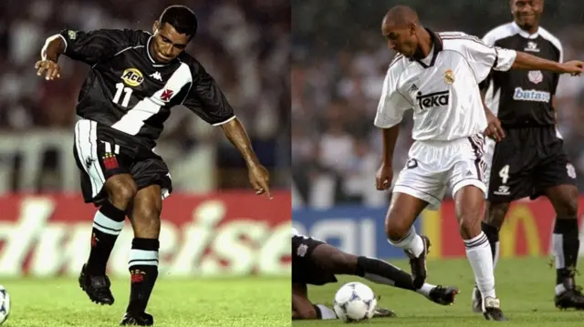 Romario of Vasco de Gama and Nicolas Anelka of Real Madrid