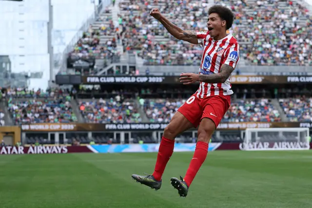 Axel Witsel celebrating scoring for Atletico Madrid